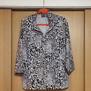 Additions by Chico's, Size 3 Leopard Print Women's Top/Jacket